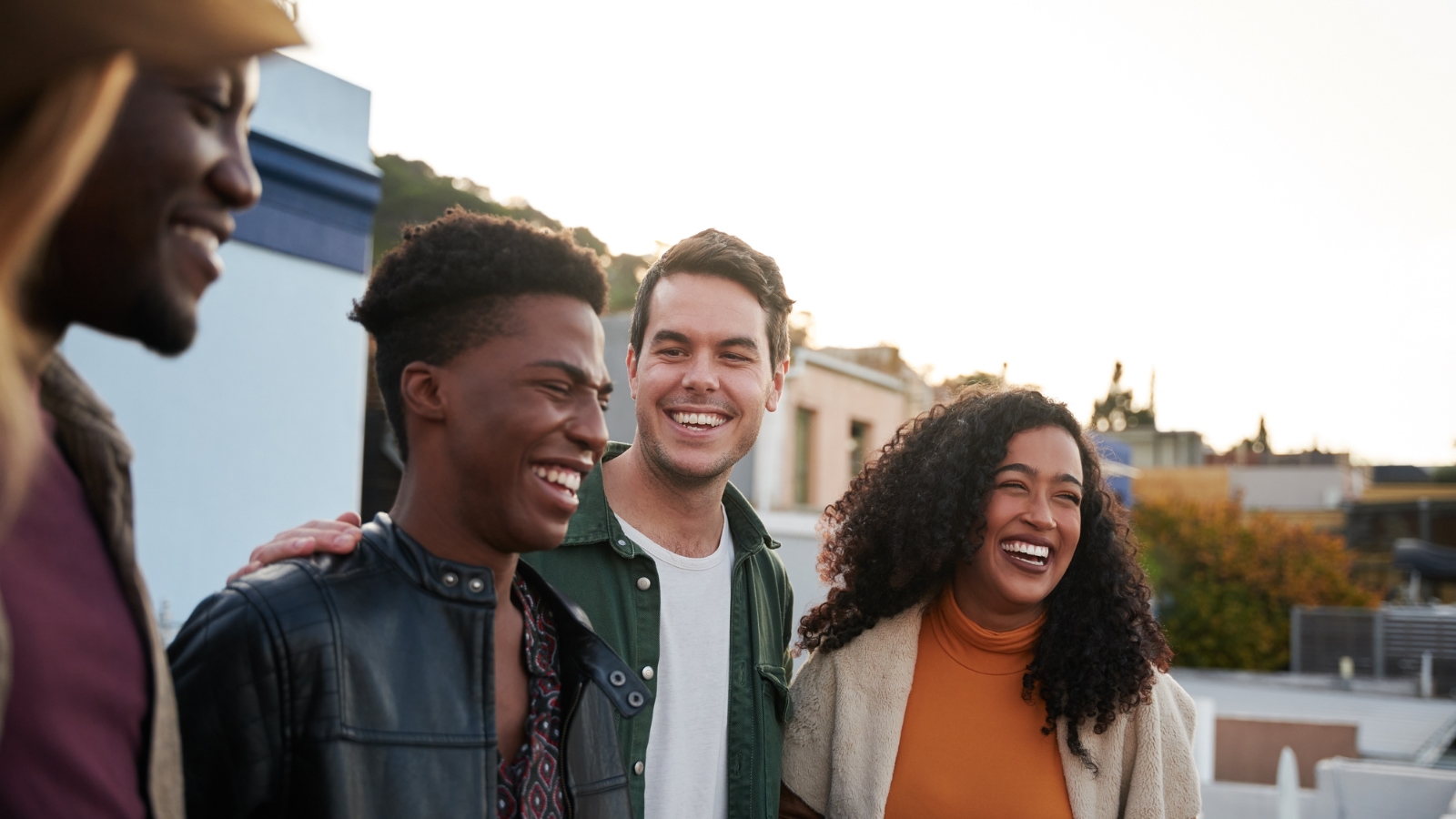 group of four young single adults